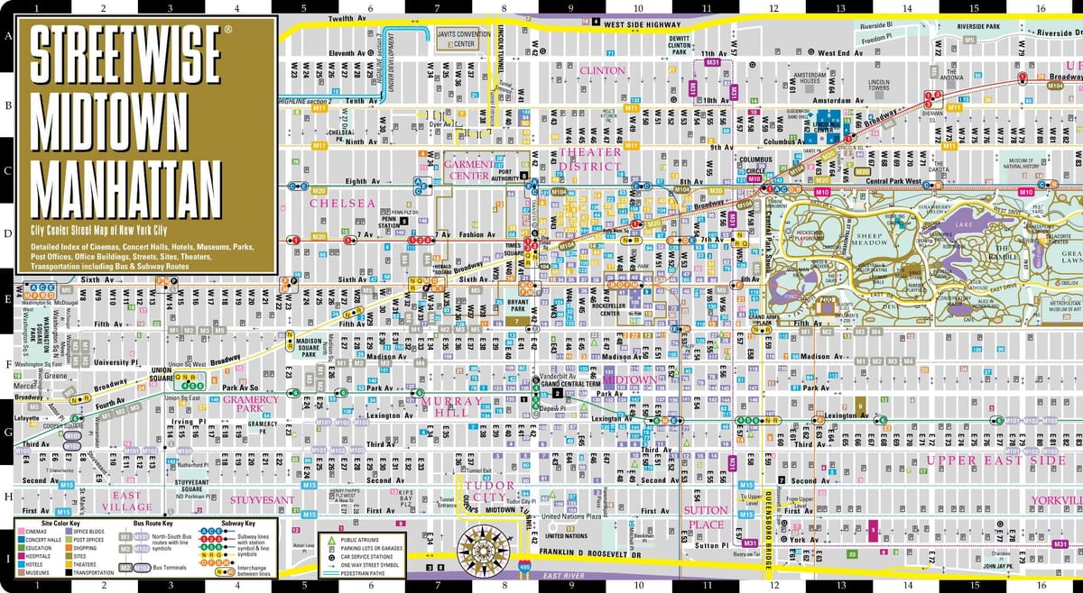 แผนที่กลางเมืองแมนฮัตตัน NYC