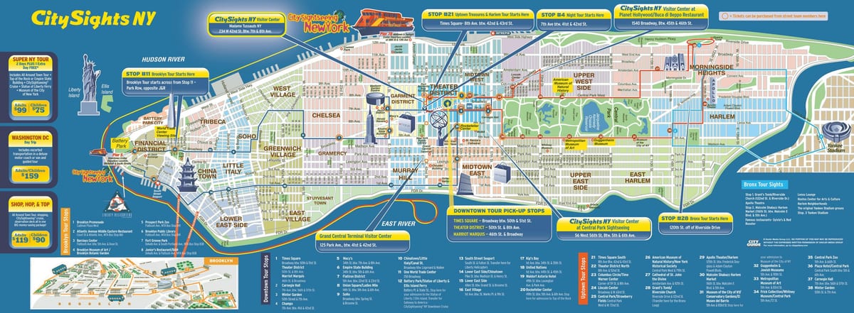 แผนที่นิวยอร์กแมนฮัตตัน