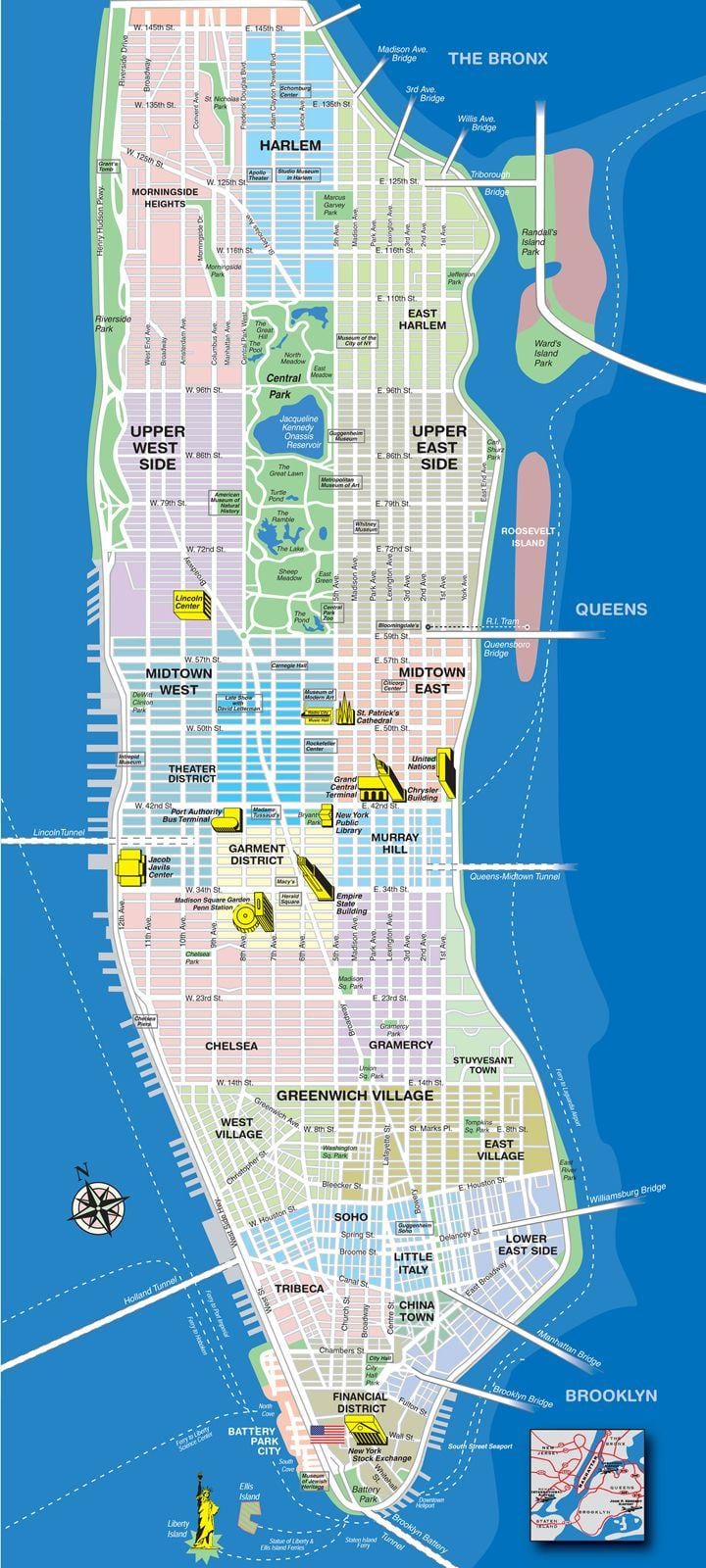 แผนที่ของแมนฮัตตันเกาะ