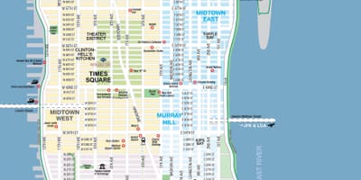 ปล่อพิมพ์บนแผนที่ของแมนฮัตตัน NYC