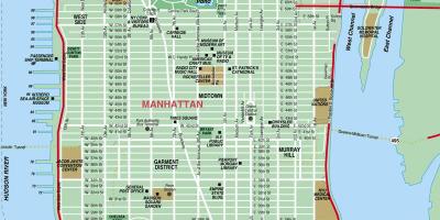 ถนนแผนที่ของแมนฮัตตันนิวยอร์ค