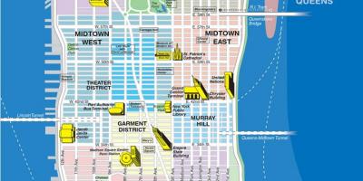แผนที่ของ avenues ในแมนฮัตตัน